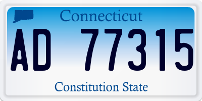 CT license plate AD77315