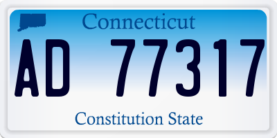 CT license plate AD77317