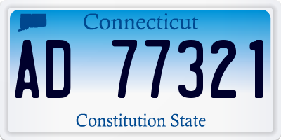 CT license plate AD77321