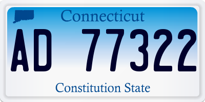 CT license plate AD77322