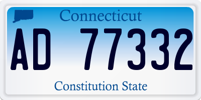 CT license plate AD77332