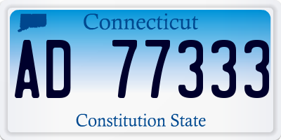 CT license plate AD77333