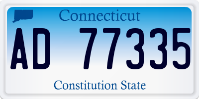 CT license plate AD77335