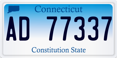 CT license plate AD77337
