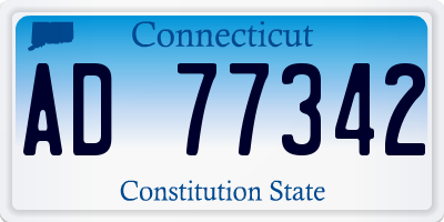 CT license plate AD77342