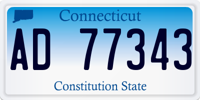 CT license plate AD77343