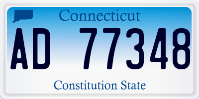 CT license plate AD77348