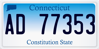 CT license plate AD77353