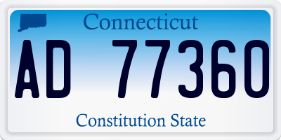 CT license plate AD77360