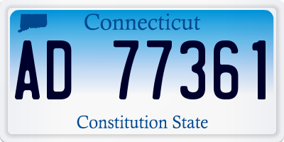 CT license plate AD77361