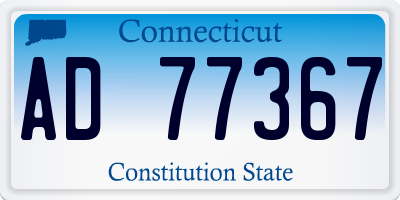 CT license plate AD77367