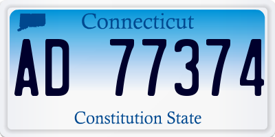CT license plate AD77374