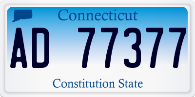 CT license plate AD77377