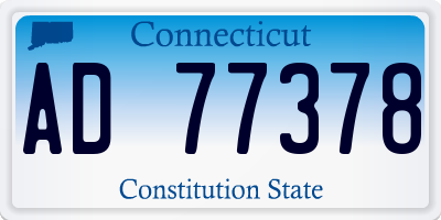 CT license plate AD77378