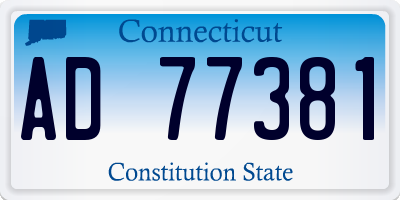 CT license plate AD77381