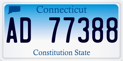 CT license plate AD77388