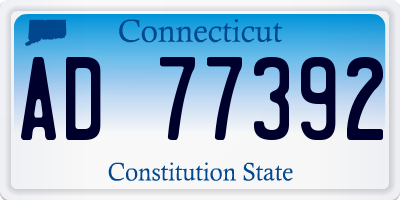 CT license plate AD77392