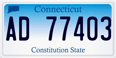 CT license plate AD77403
