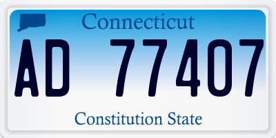CT license plate AD77407