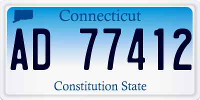 CT license plate AD77412