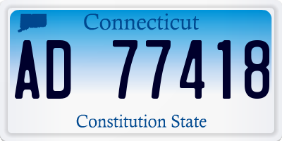 CT license plate AD77418