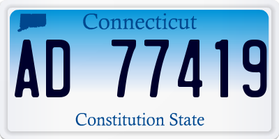 CT license plate AD77419