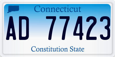 CT license plate AD77423