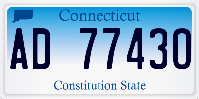 CT license plate AD77430