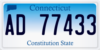 CT license plate AD77433