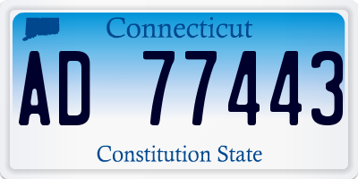 CT license plate AD77443