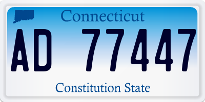 CT license plate AD77447