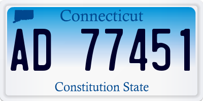 CT license plate AD77451