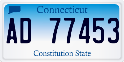 CT license plate AD77453