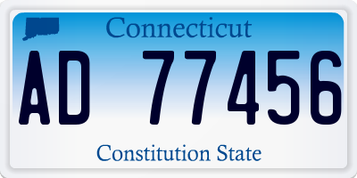 CT license plate AD77456