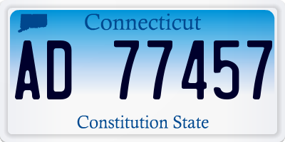 CT license plate AD77457