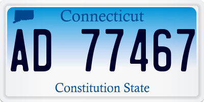 CT license plate AD77467