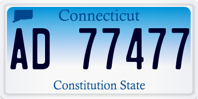 CT license plate AD77477