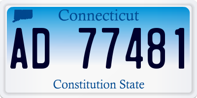 CT license plate AD77481