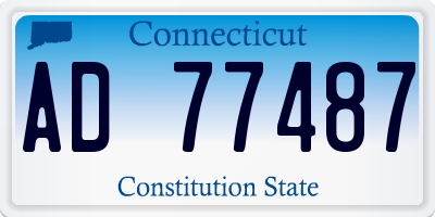 CT license plate AD77487