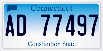 CT license plate AD77497