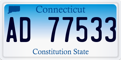 CT license plate AD77533