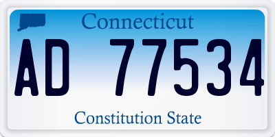 CT license plate AD77534