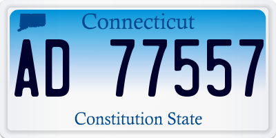 CT license plate AD77557