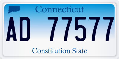 CT license plate AD77577