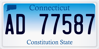 CT license plate AD77587