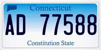 CT license plate AD77588