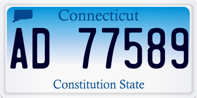 CT license plate AD77589