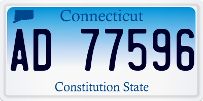CT license plate AD77596