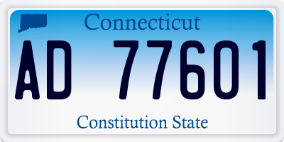 CT license plate AD77601