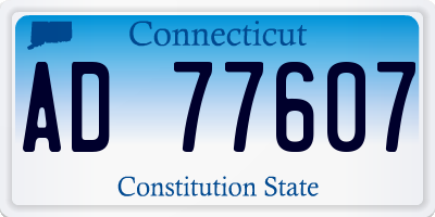 CT license plate AD77607